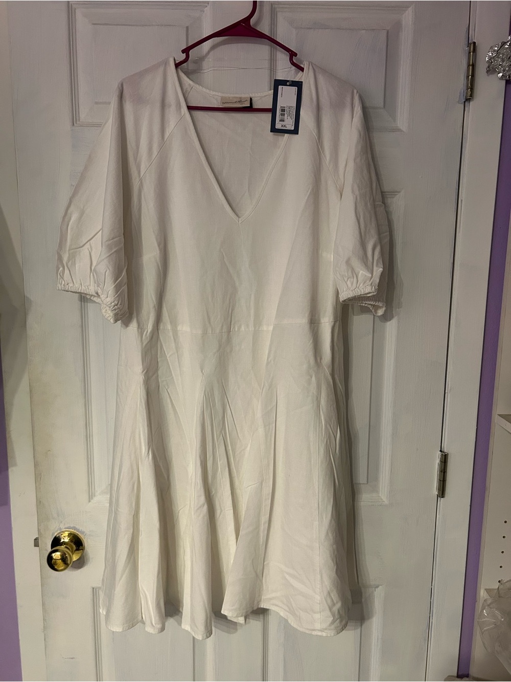 Universal Thread White V-Neck Midi A-Line Dress